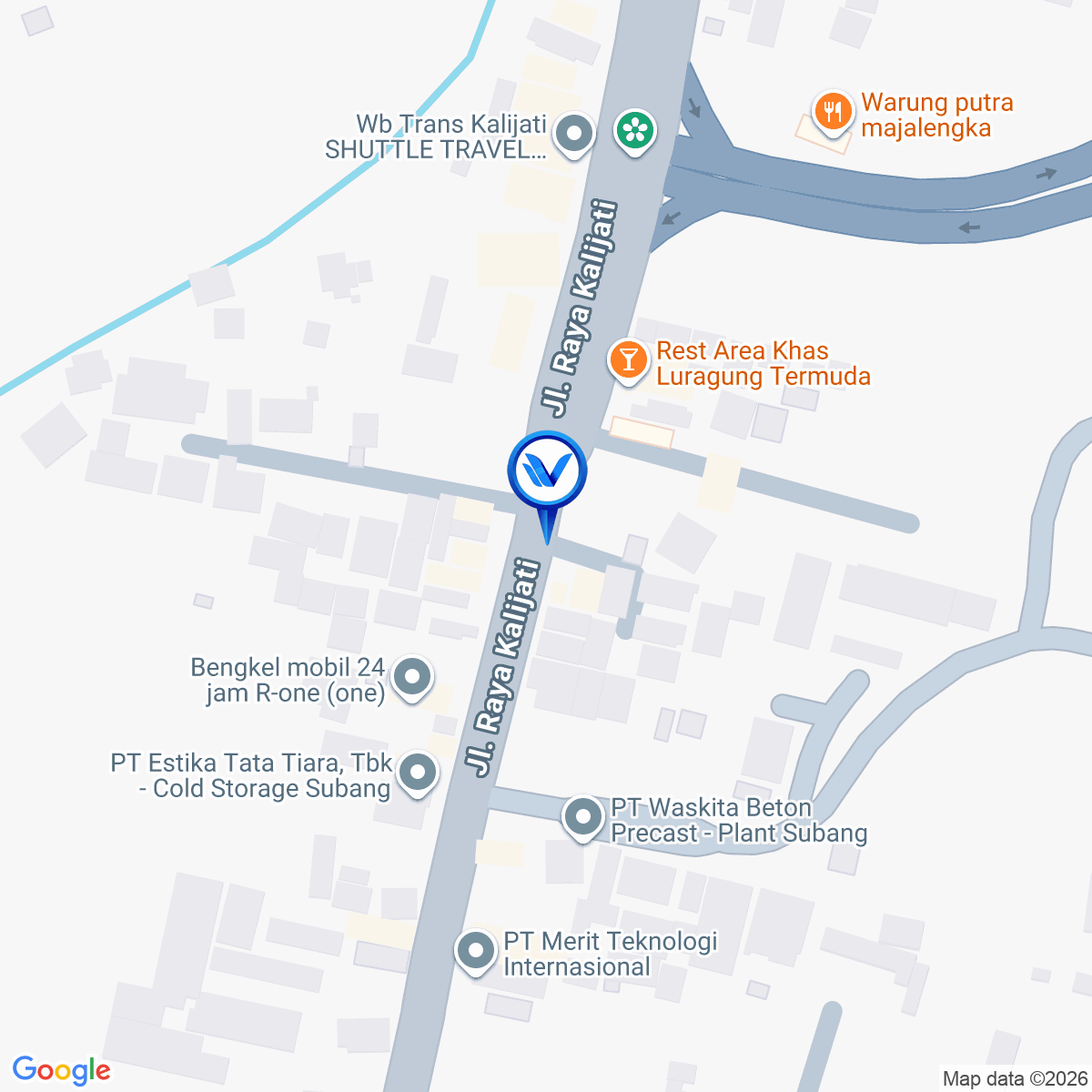 Peta Lokasi JI. Raya Purwadadi - JI. Kalijati (Exit Tol Kalijati), Subang