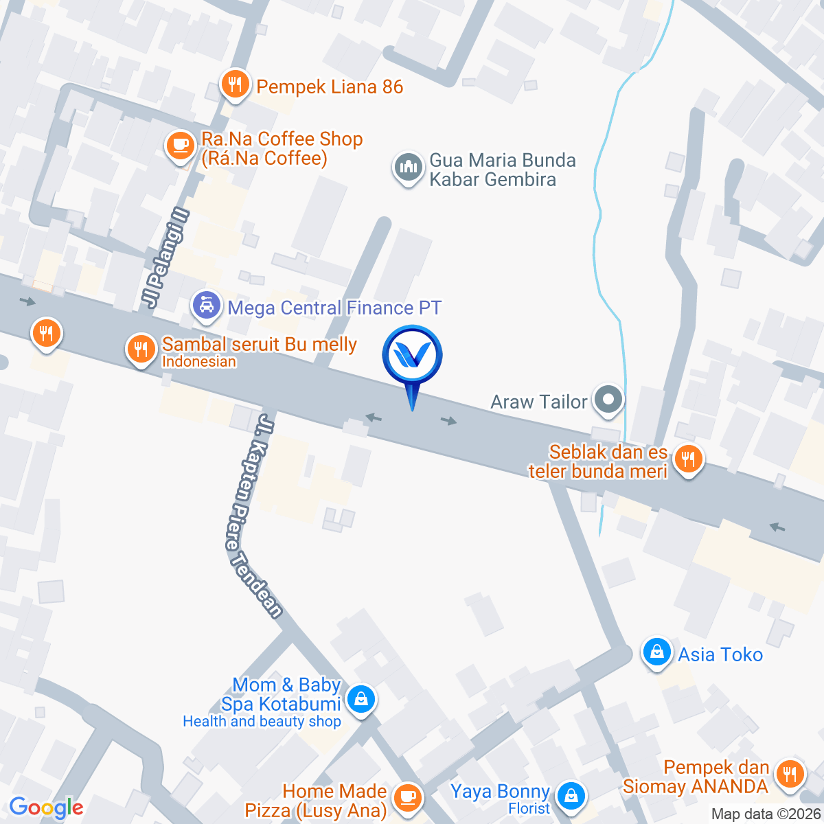 Peta Lokasi JI. Jendral Sudirman (Rumah Dinas DPRD Kota Bumi) Lampung Utara - Lampung