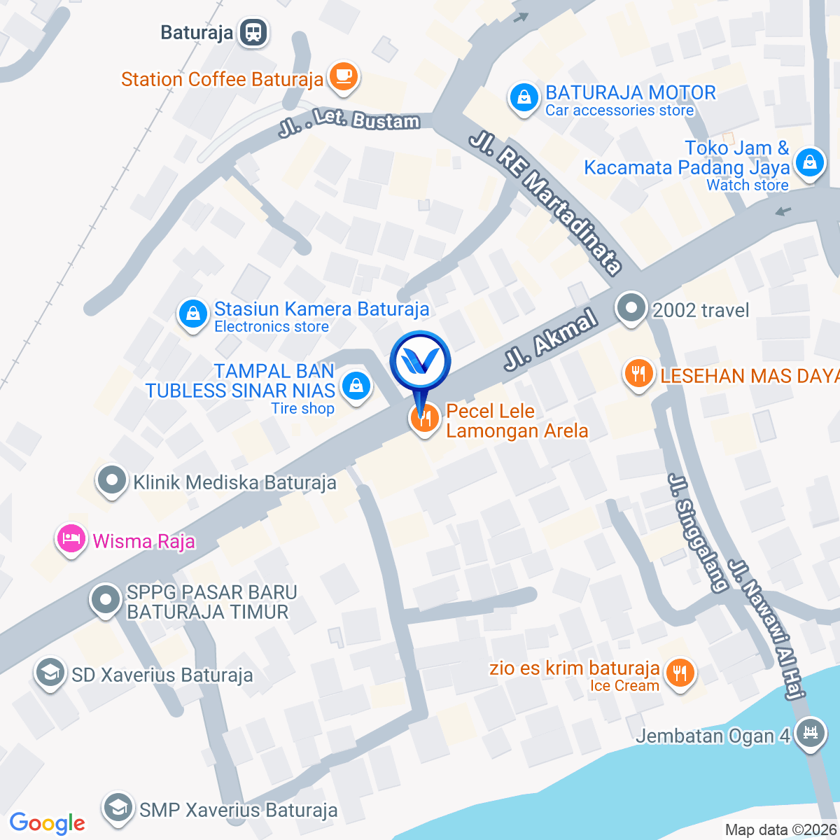 Peta Lokasi JI. Akmal Pasar atas Baturaja (Depan Hotel Kencana 2) Kab. OKU - Sumatera Selatan