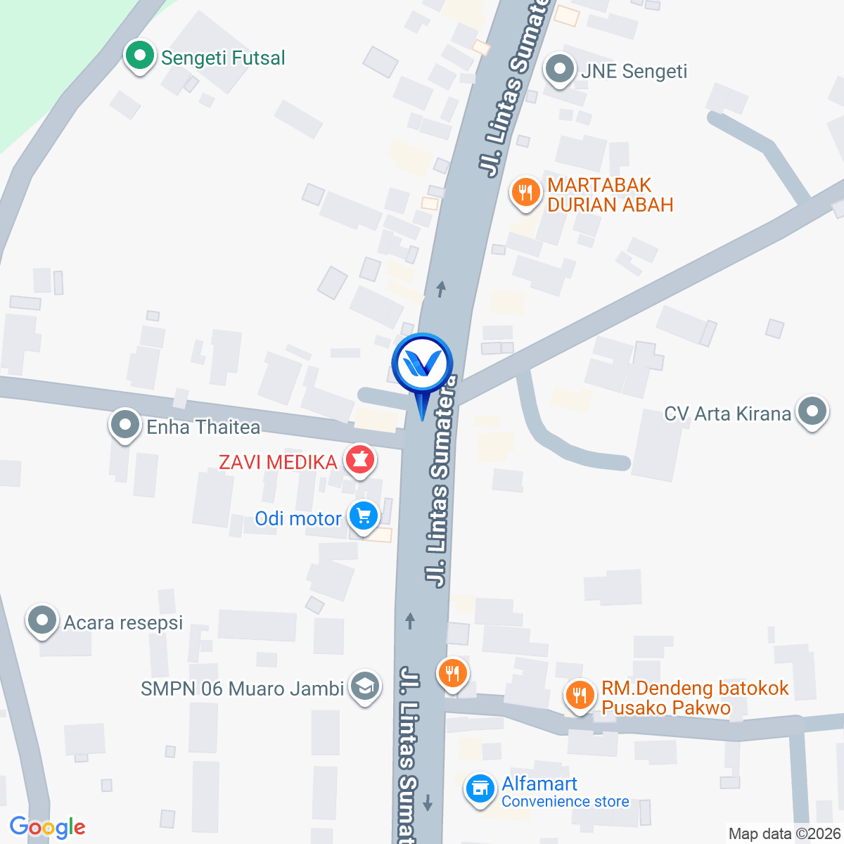 Peta Lokasi JL. LINTAS SUMATERA SENGETI MUARO JAMBI
