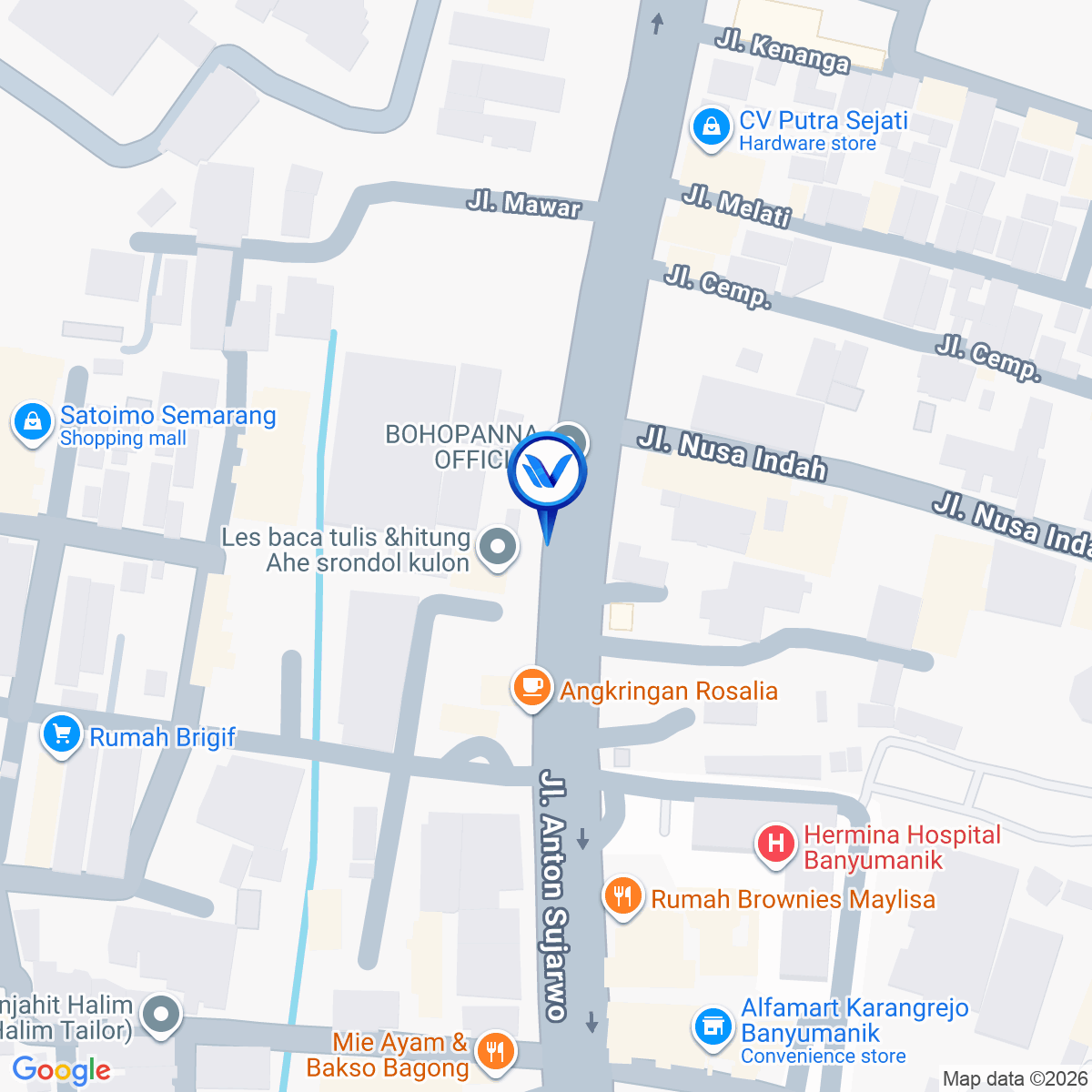 Peta Lokasi JI. Perintis Kemerdekaan Banyumanik - Semarang