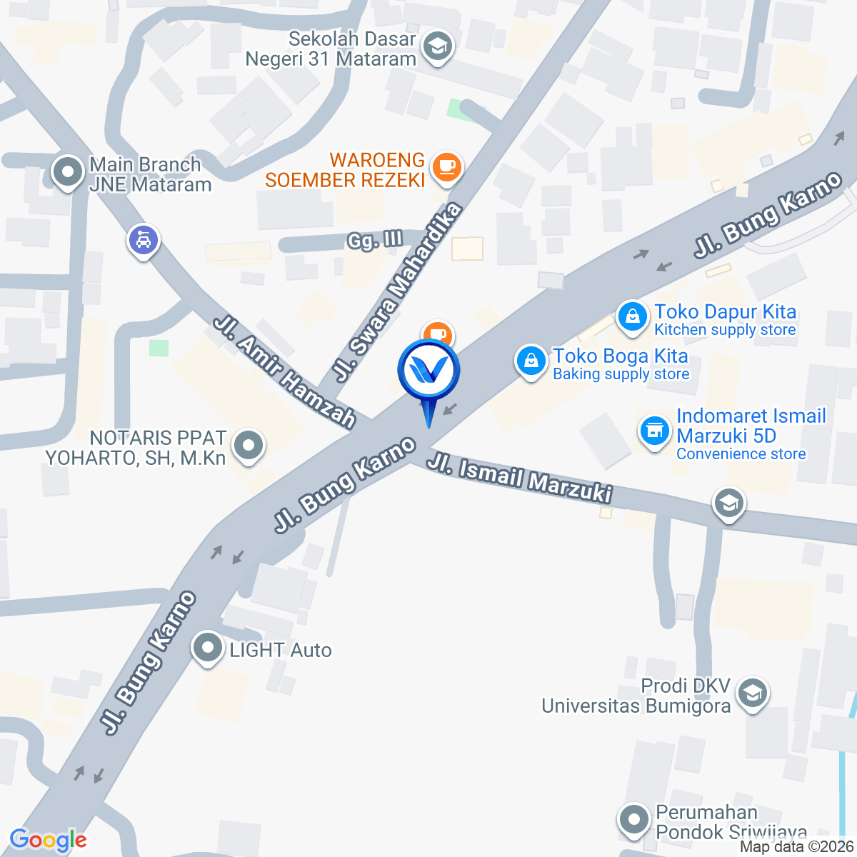 Peta Lokasi Jl. Bung Karno, Mataram