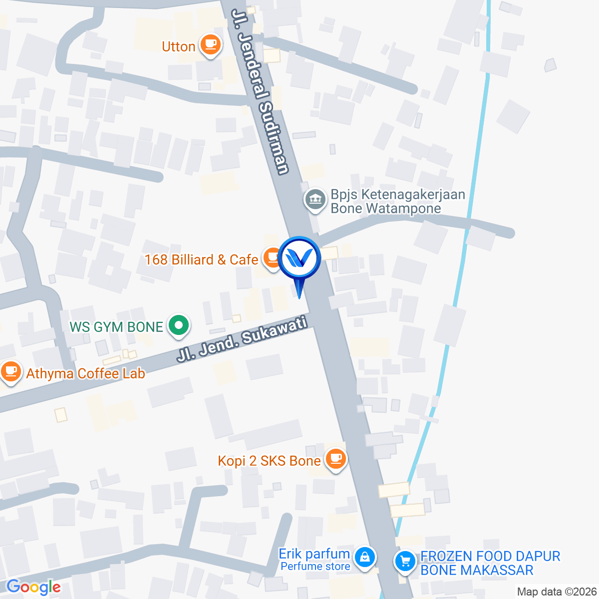 Peta Lokasi JI. Jendral Sudriman 41, (Dekat BPJS Ketenagakerjaan) Kab. Bone
