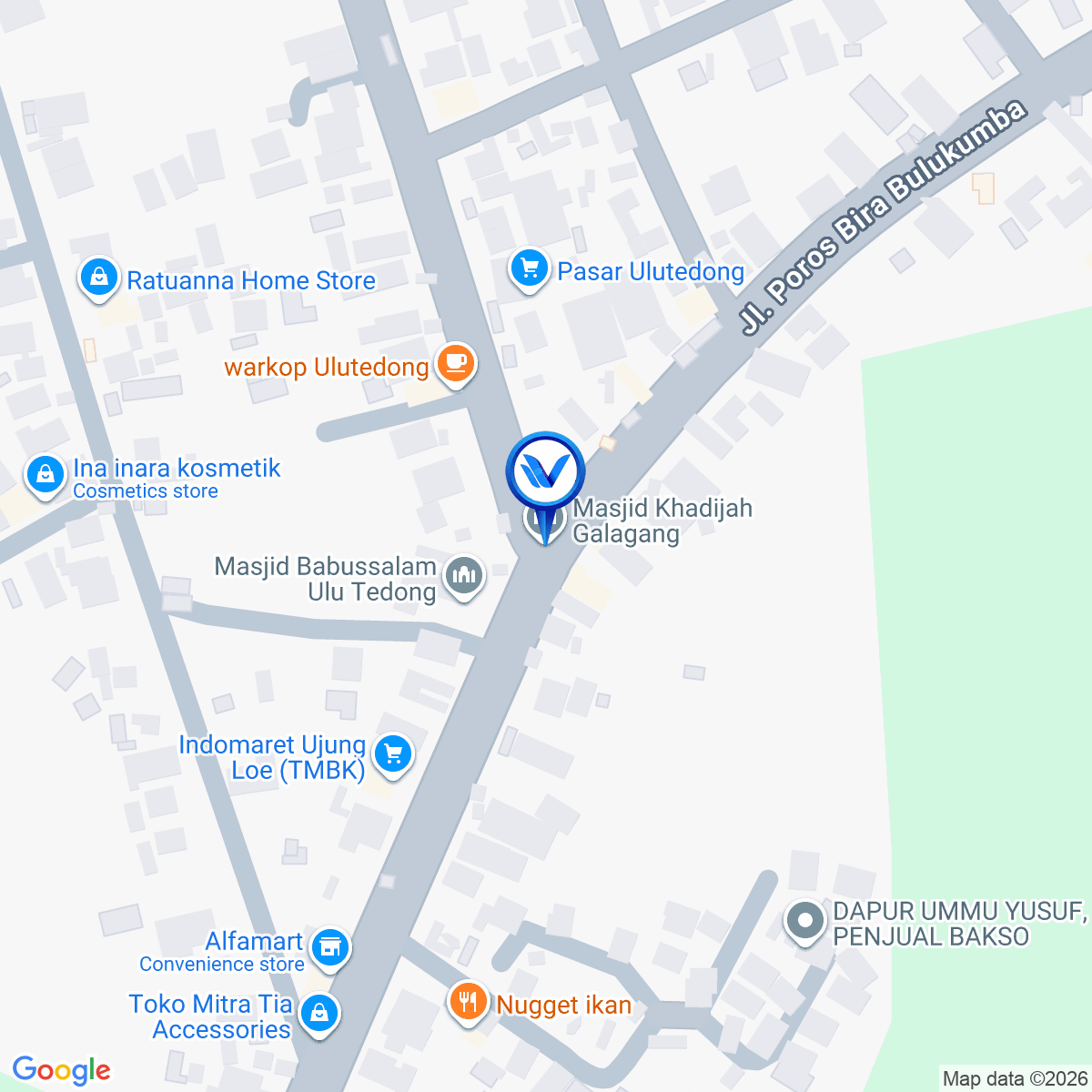 Peta Lokasi JI. Poros Bira (Dekat Pasar Ulu Tedong) Kab. Bulukumba