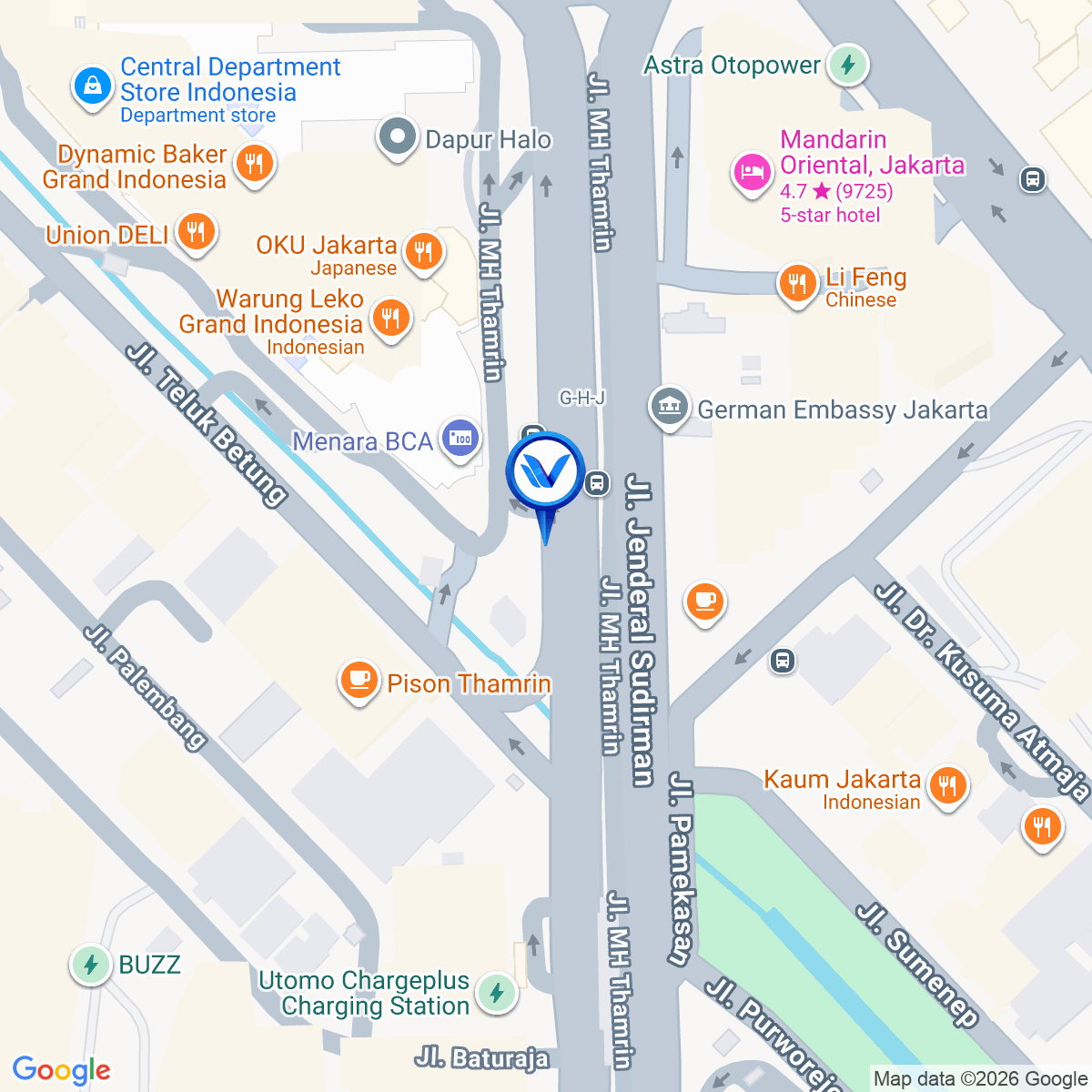 Peta Lokasi Lobby Menara BCA, Jakarta Pusat