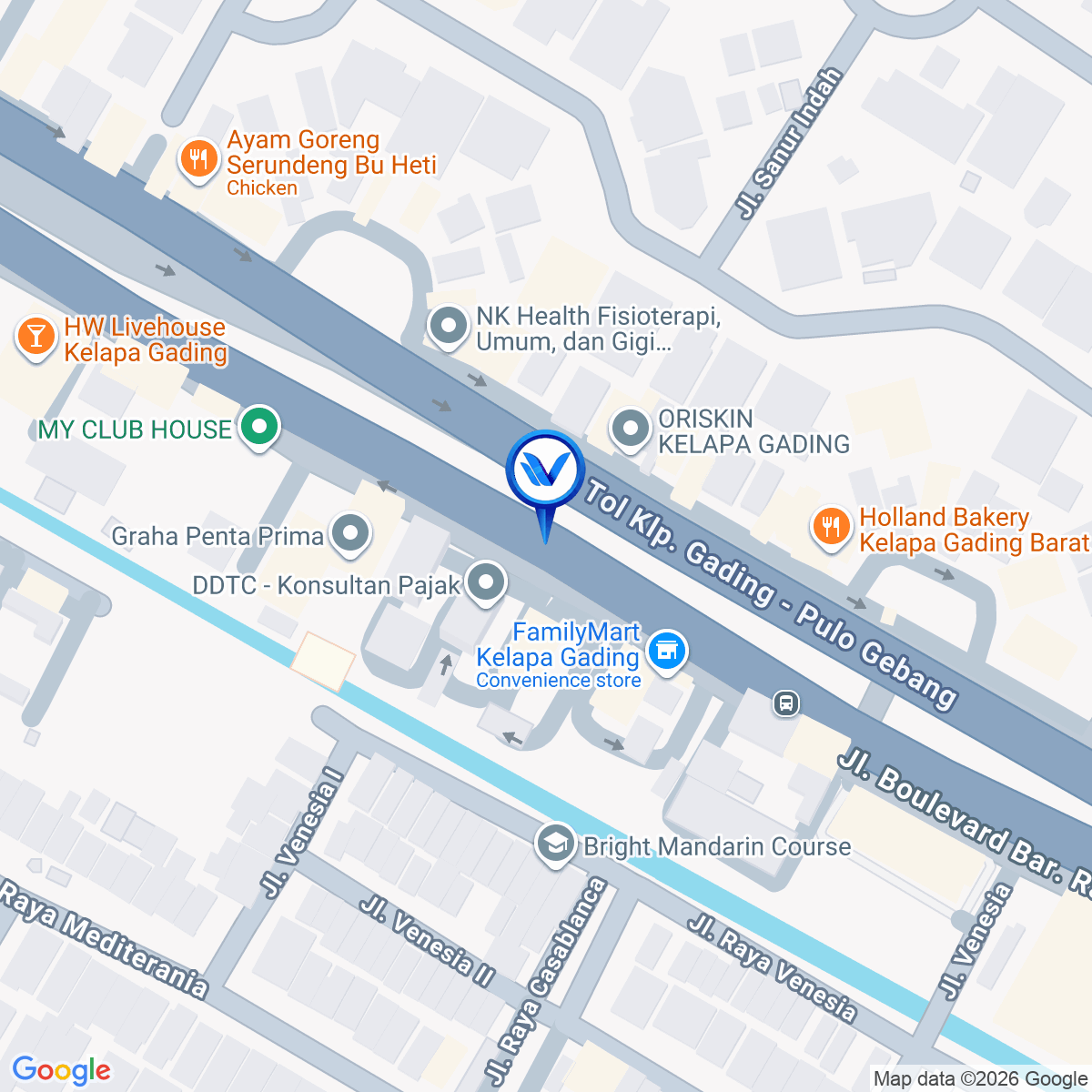 Peta Lokasi Jl. Boulevard Bar. Raya No.5, Kelapa Gading Bar., Jakarta Utara