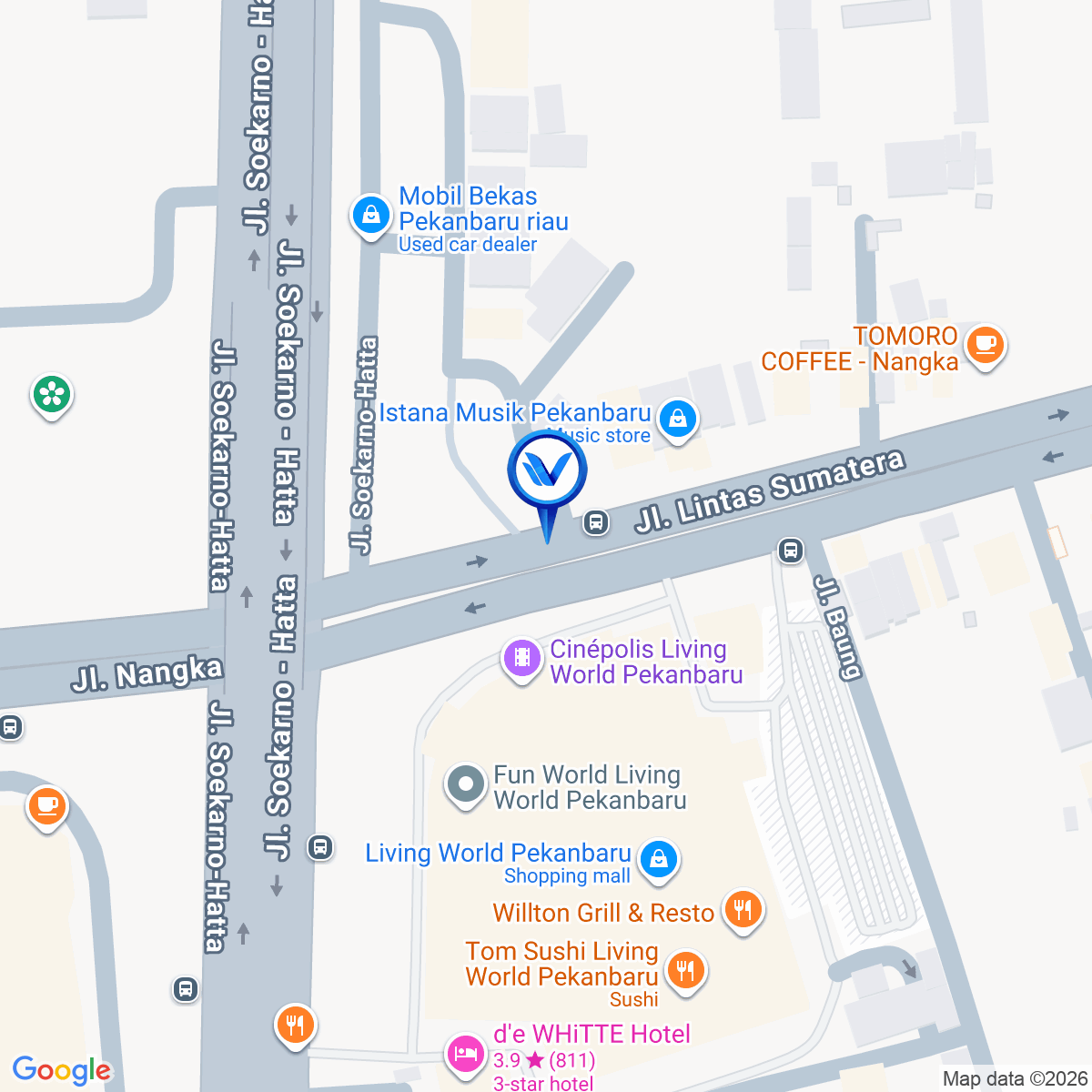Peta Lokasi Jl. Tuanku Tambusai, Kec. Payung Sekaki, Kota Pekanbaru