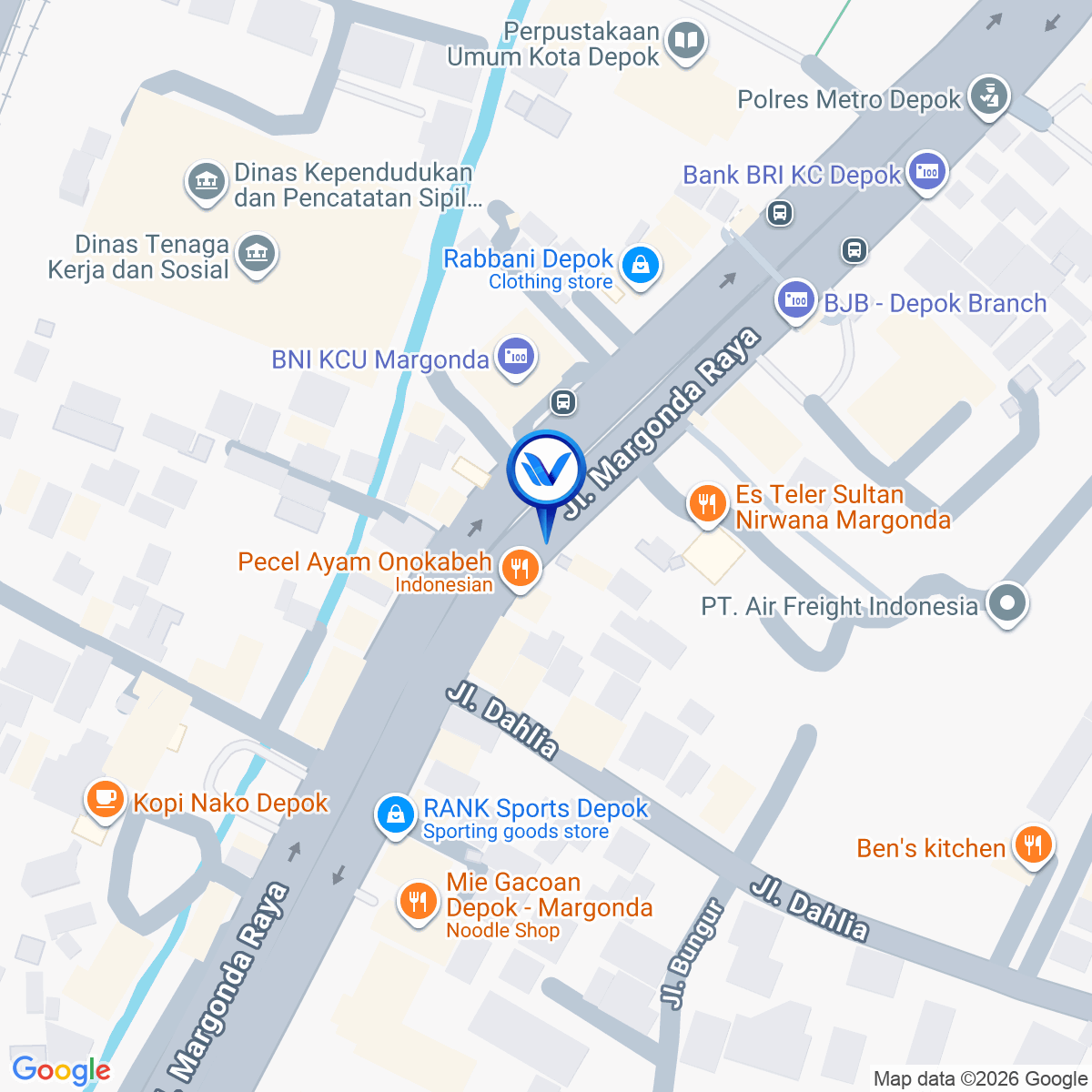 Peta Lokasi Jl. Margonda Raya (Putaran Walikota), Depok
