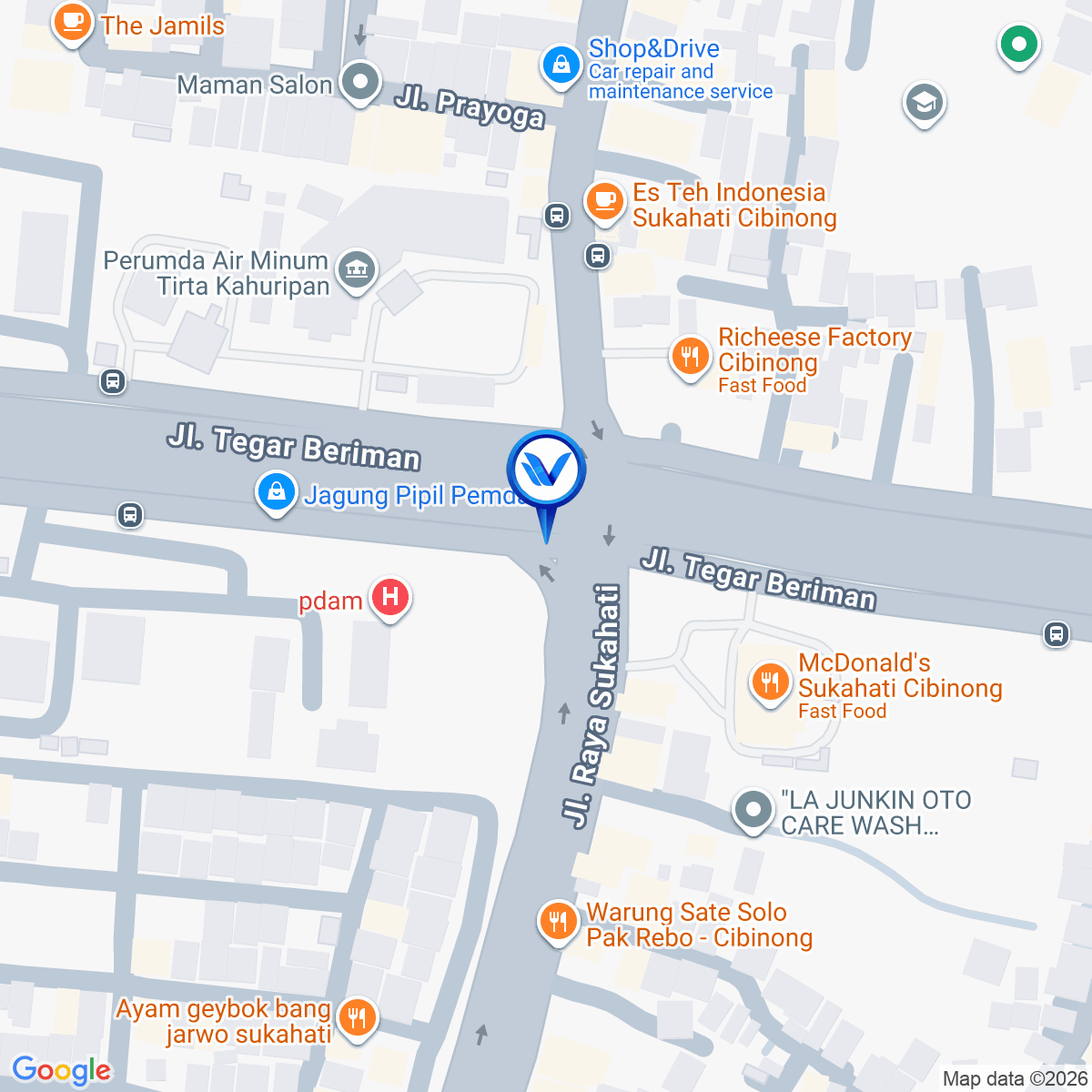 Peta Lokasi Jl. Tegar Beriman, Bogor