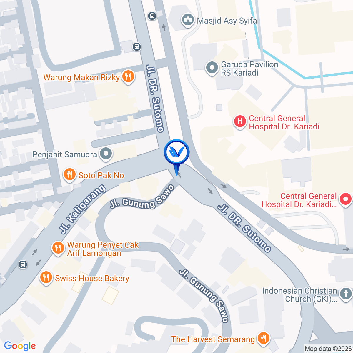 Peta Lokasi Jl. Dr. Soetomo (Pertigaan RS. Kariadi), Semarang