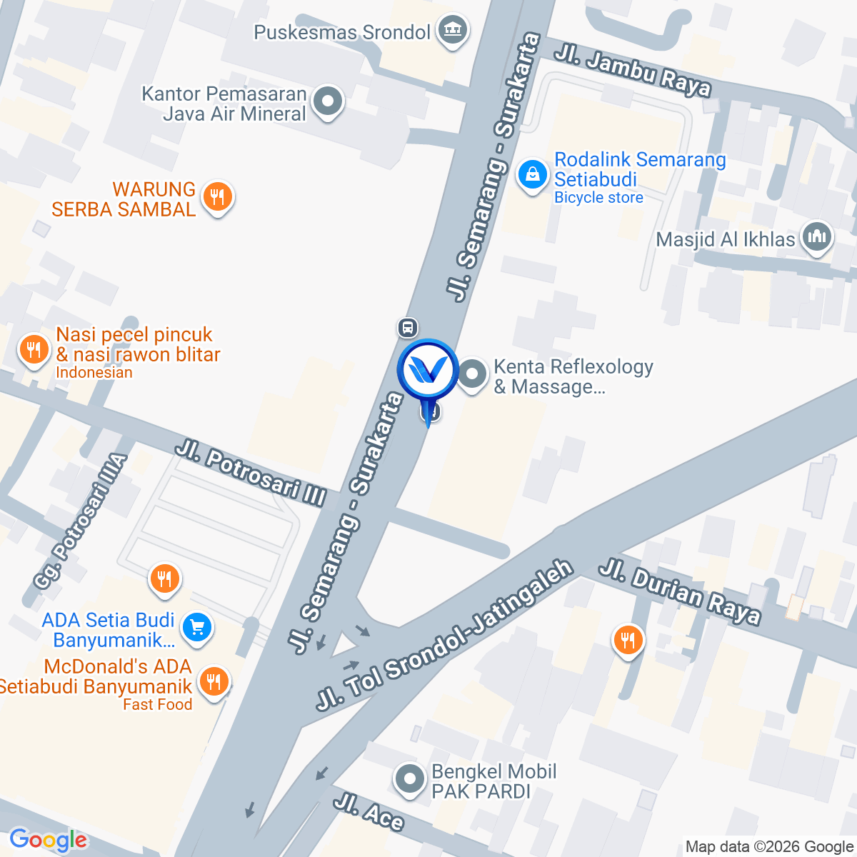 Peta Lokasi Jl. Setiabudi Semarang - Sebrang Htl Srondol Indah, Semarang