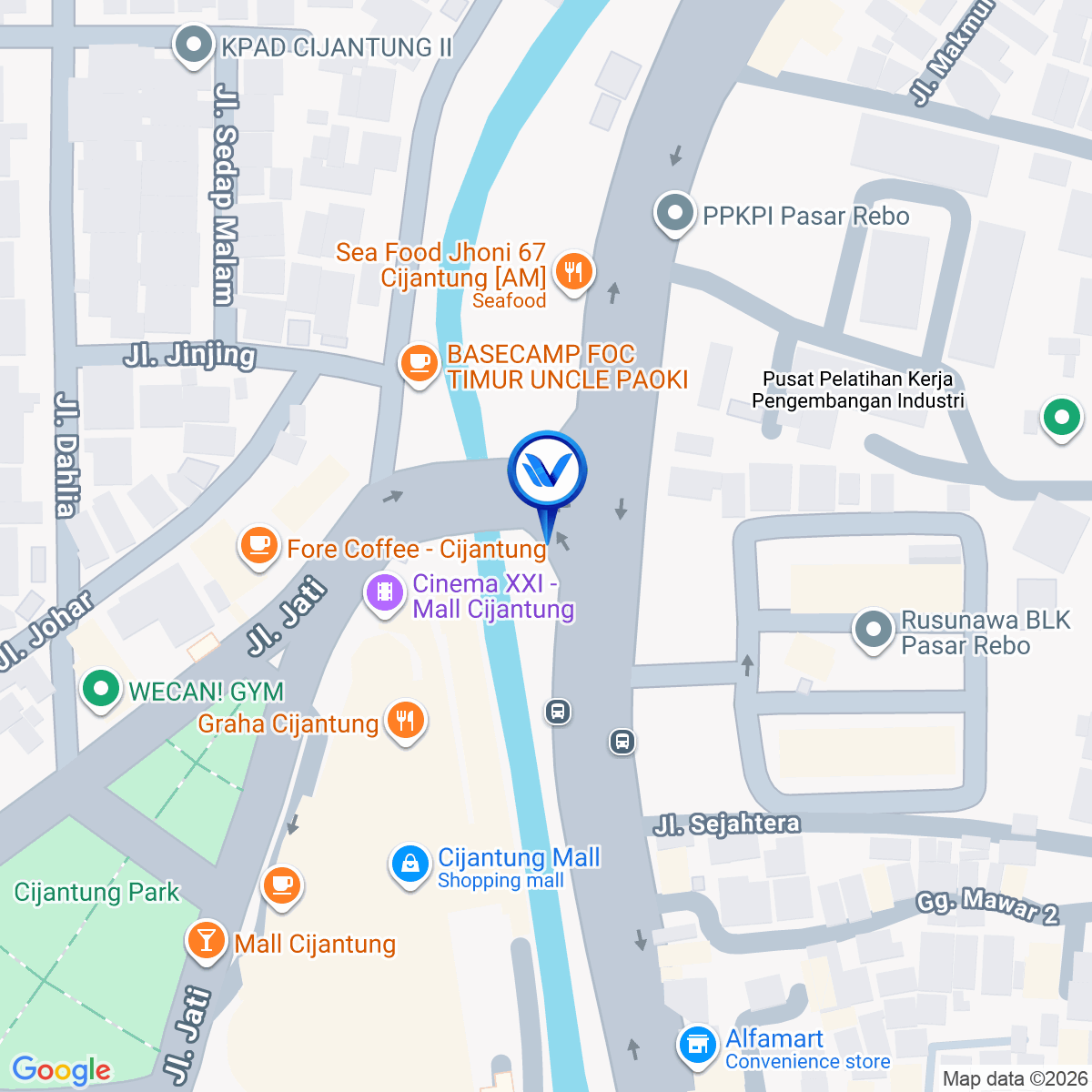 Peta Lokasi Jl. Raya Bogor, Cijantung Mall, Jakarta Timur