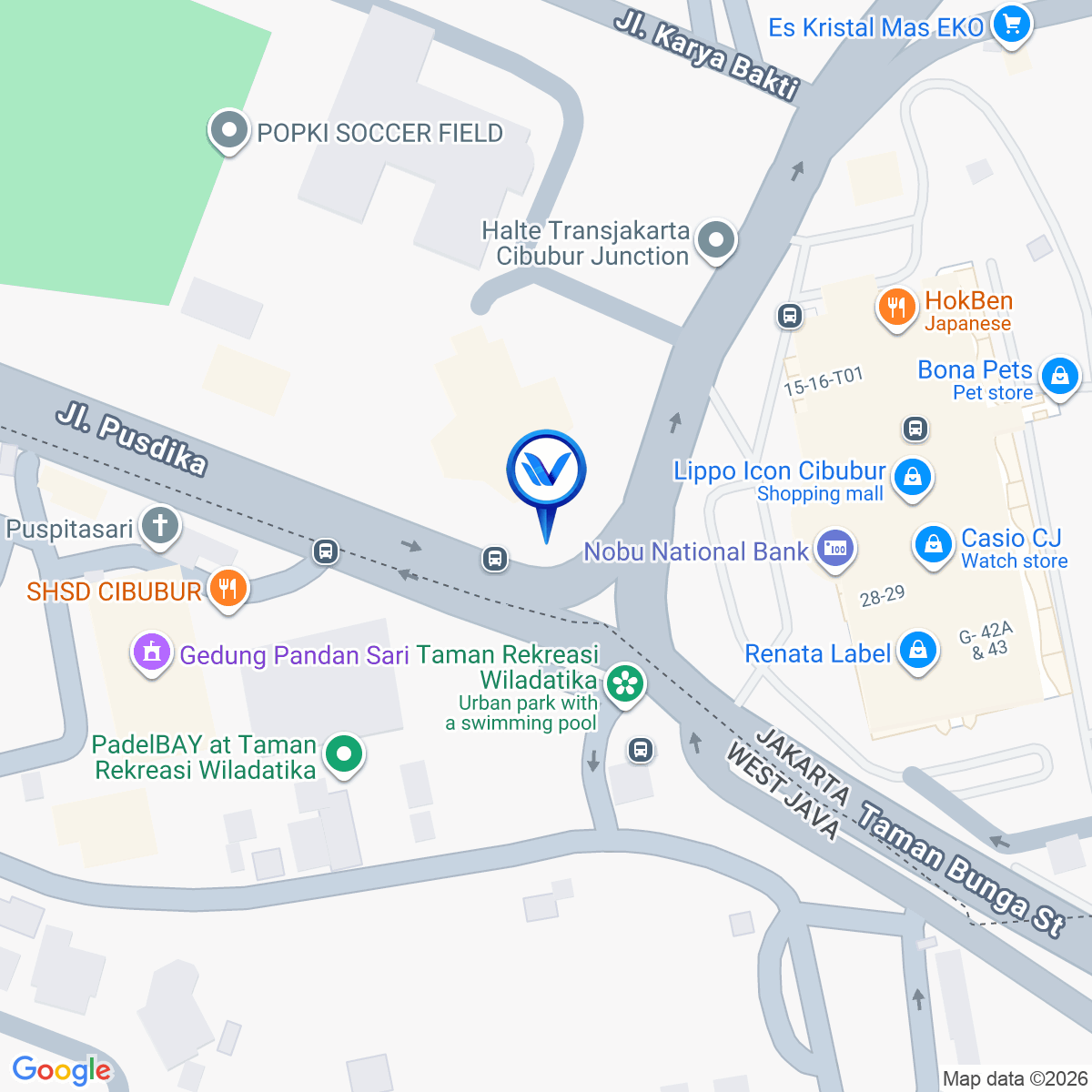 Peta Lokasi Jl. Jambore, Cibubur, Jakarta Timur