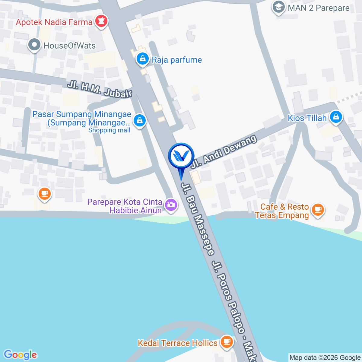 Peta Lokasi JL. BAU MASEPPE DEPAN PASAR SUMPANG MINANGAE, PARE PARE