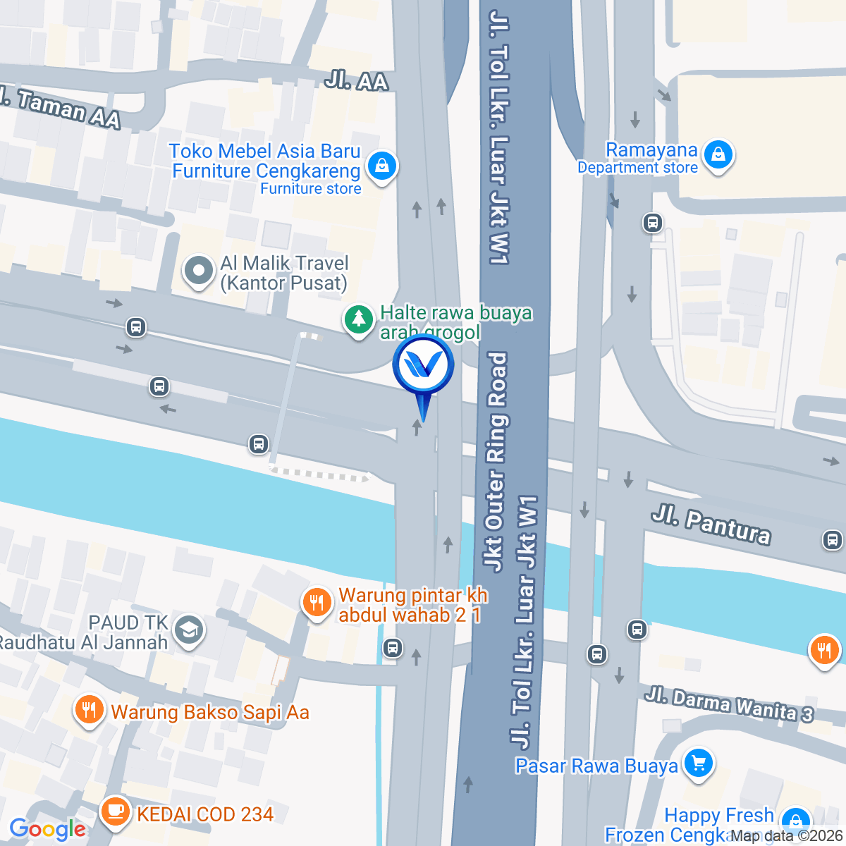 Peta Lokasi Jl. Daan Mogot (Flyover Cengkareng), Jakarta Barat