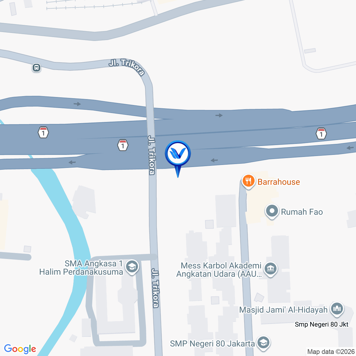 Peta Lokasi KM 00+700 B TOL Jakarta - Clkampek, Jakarta Timur