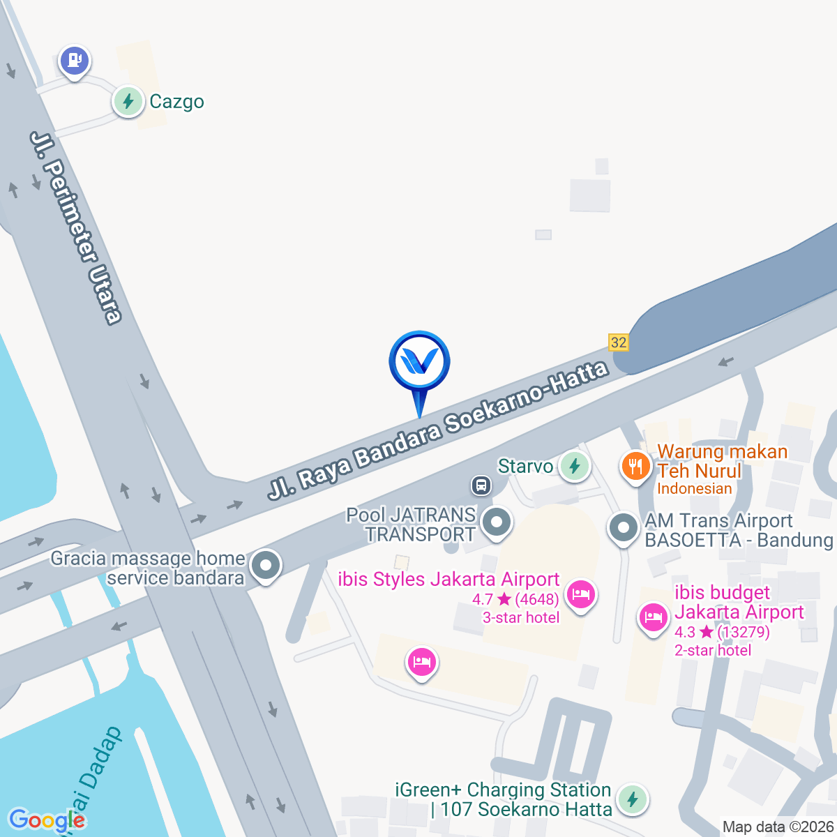 Peta Lokasi JI. Tol Prof. Dr. Sedyatmo Km. 32+975 B, Tangerang-Banten