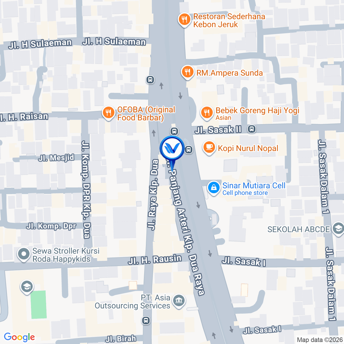 Peta Lokasi Jl. Panjang (Arteri Kelapa Dua), Jakarta Barat