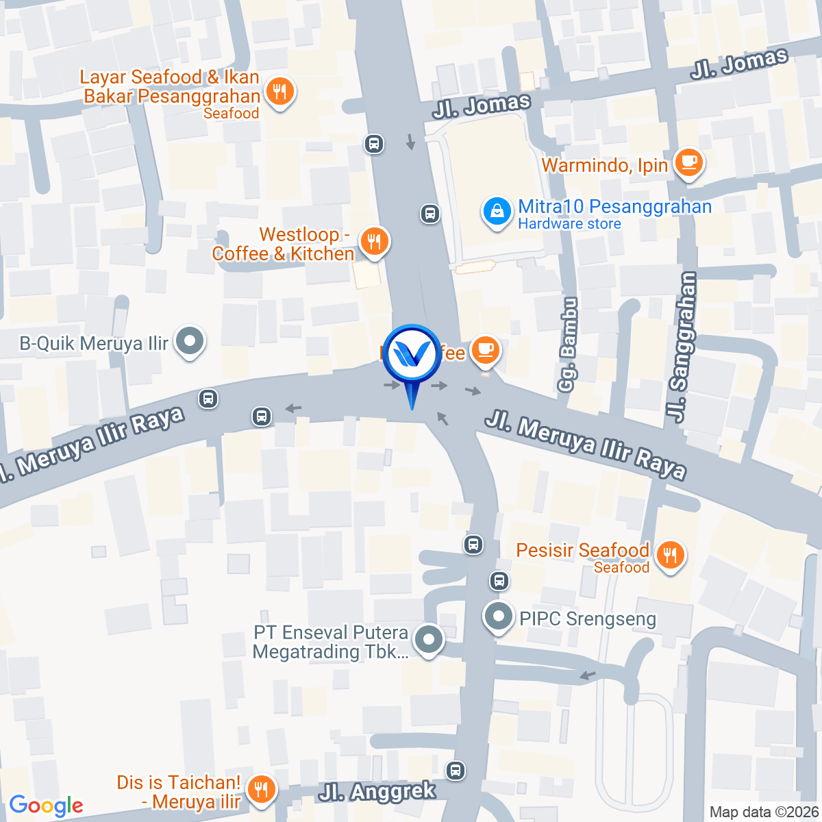 Peta Lokasi Jl. Raya Meruya Ilir Utara, Jakarta Barat