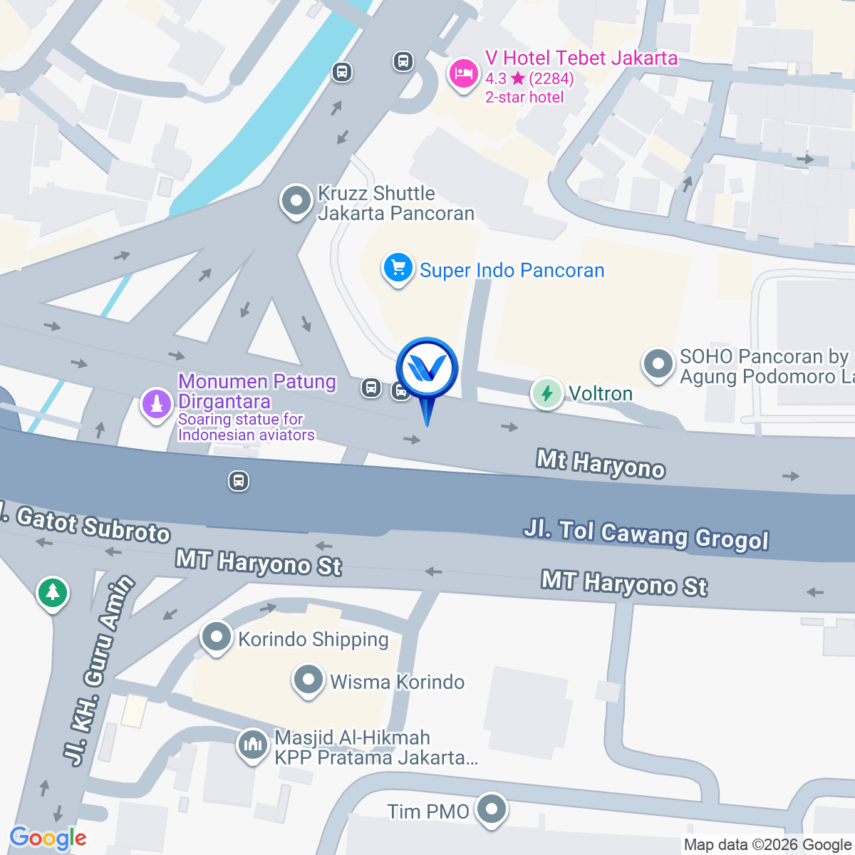 Peta Lokasi PILAR TIANG TOL PANCORAN, JAKARTA SELATAN