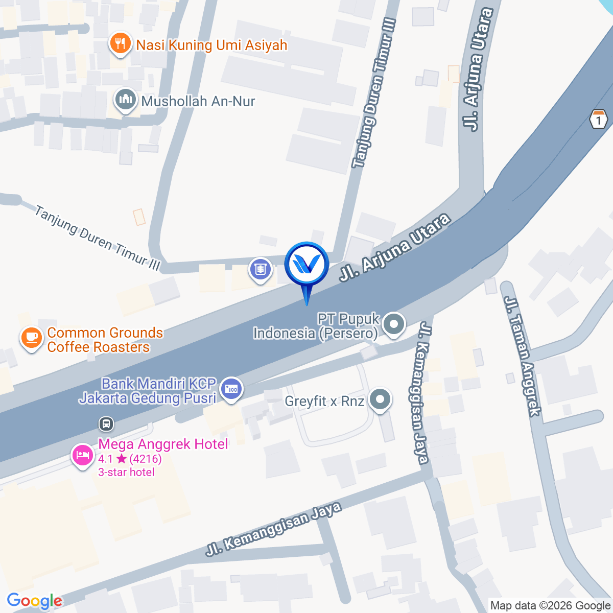 Peta Lokasi JL. ARJUNA UTARA NO.40 (SEBERANG GEDUNG PT. PUPUK INDONESIA), Jakarta Barat