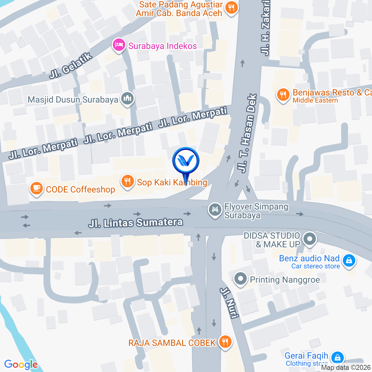 Peta Lokasi Jl. Soekarno Hatta (Simpang Surabaya), Aceh