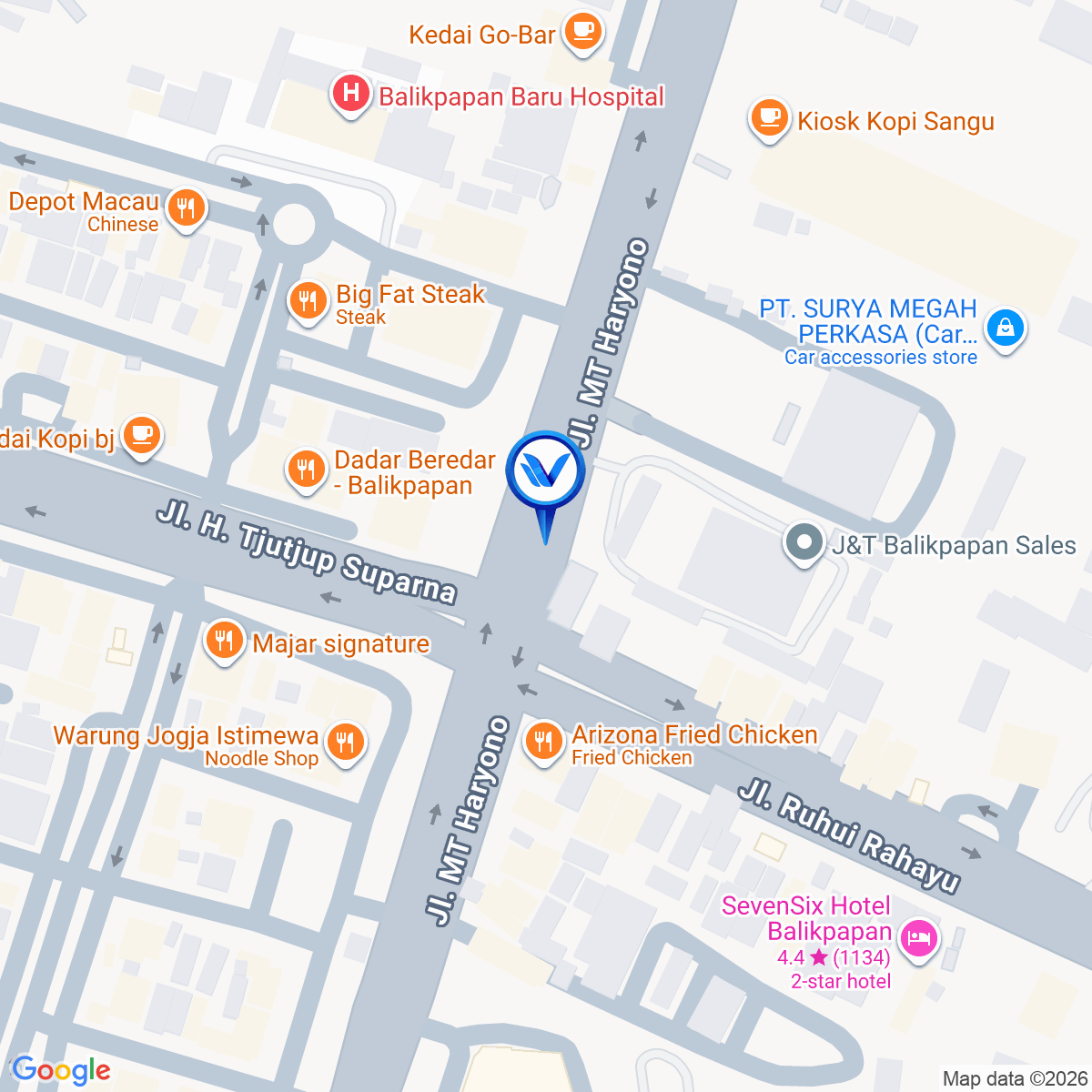 Peta Lokasi Jl. MT Haryono, Balikpapan