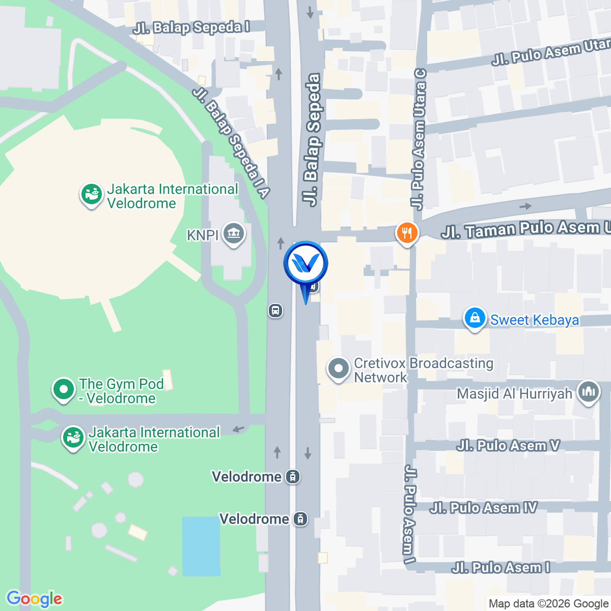 Peta Lokasi LED VELODROME Jl. Velodrome, Jakarta Timur