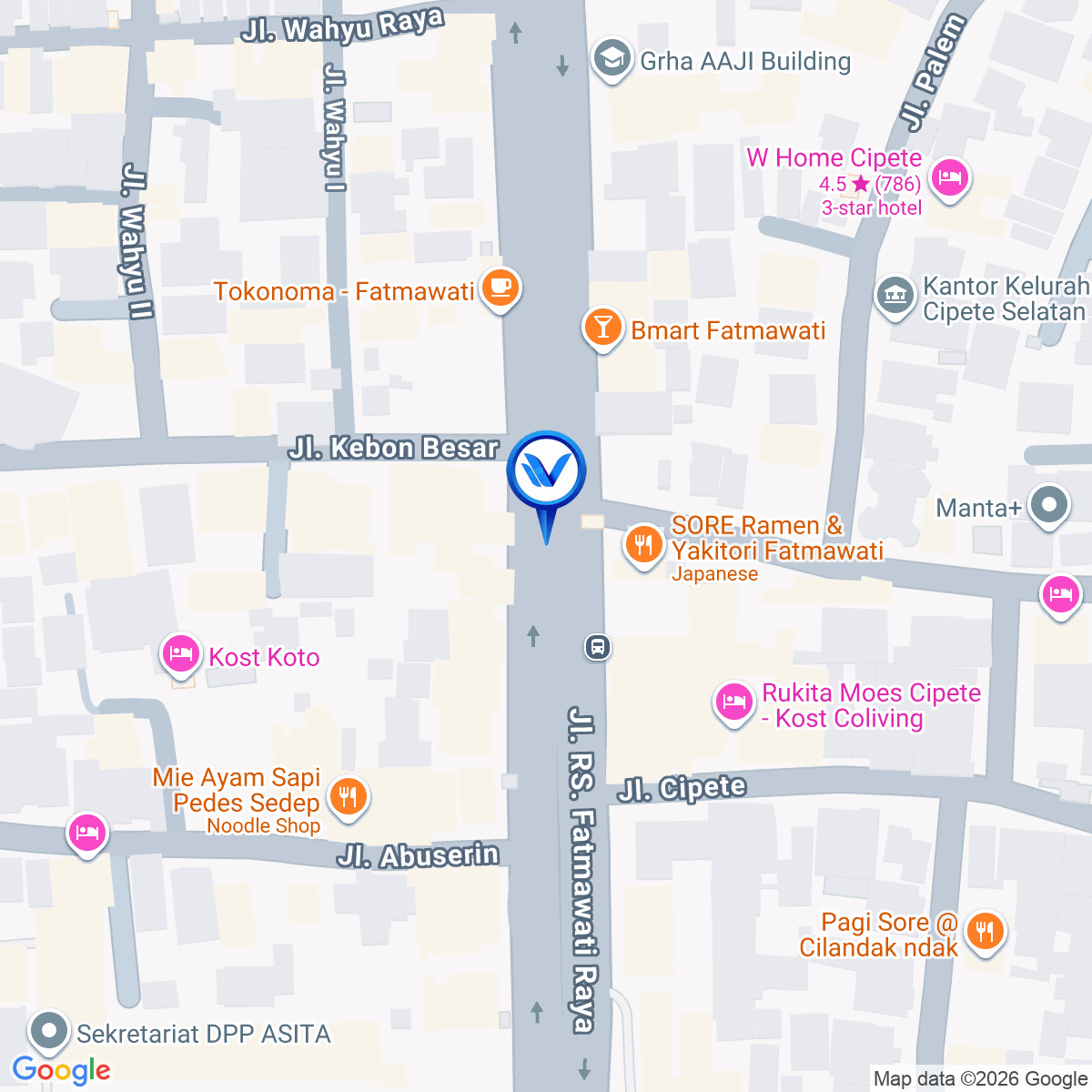 Peta Lokasi STATIC CIPETE – SET 4 JL. RS Fatmawati Raya, Cipete, Jakarta Selatan
