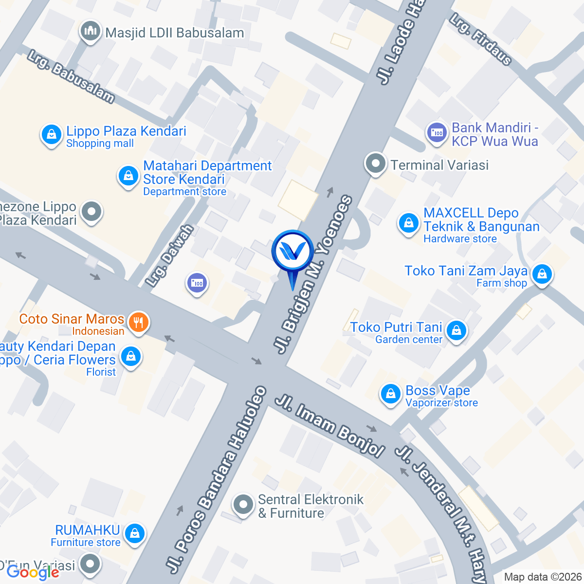 Peta Lokasi Median JL. By Pass ( Depan Maxcell ) - Kendari