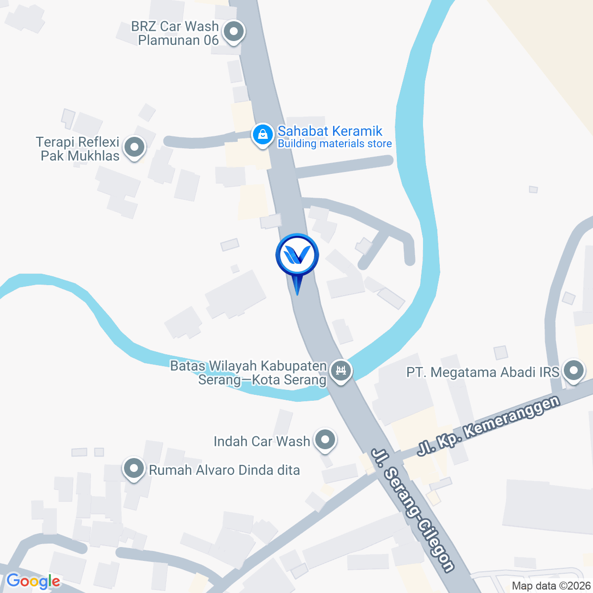 Peta Lokasi JI. Raya Serang - Kramatwatu Serang - Banten